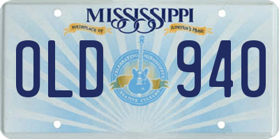 MS license plate OLD940