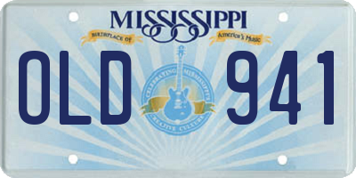 MS license plate OLD941