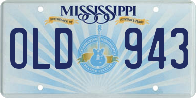 MS license plate OLD943