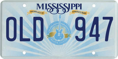 MS license plate OLD947
