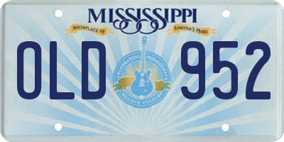 MS license plate OLD952