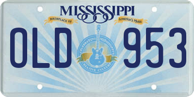 MS license plate OLD953