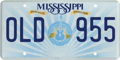 MS license plate OLD955