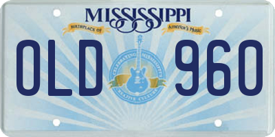 MS license plate OLD960