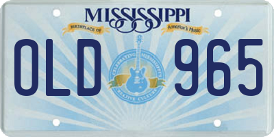 MS license plate OLD965