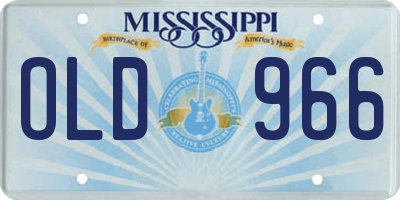 MS license plate OLD966