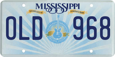 MS license plate OLD968