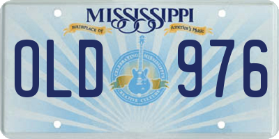 MS license plate OLD976