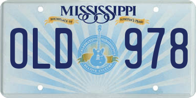 MS license plate OLD978