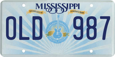 MS license plate OLD987