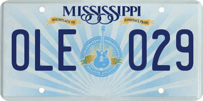 MS license plate OLE029