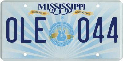 MS license plate OLE044