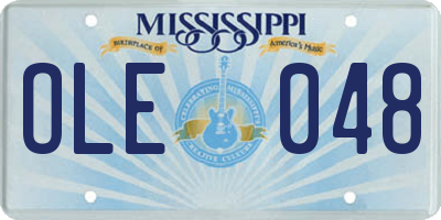 MS license plate OLE048