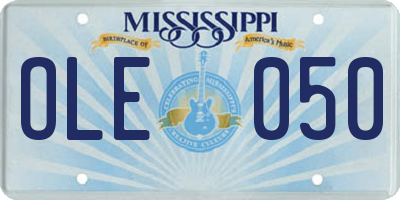 MS license plate OLE050