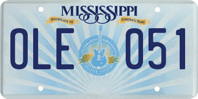 MS license plate OLE051