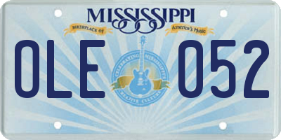 MS license plate OLE052