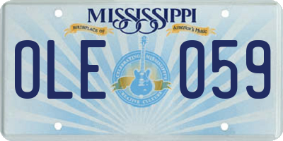 MS license plate OLE059