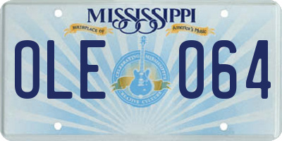 MS license plate OLE064