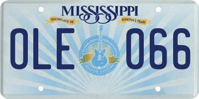 MS license plate OLE066
