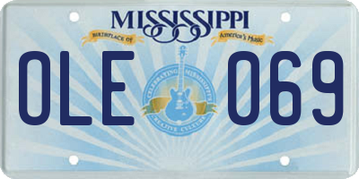 MS license plate OLE069