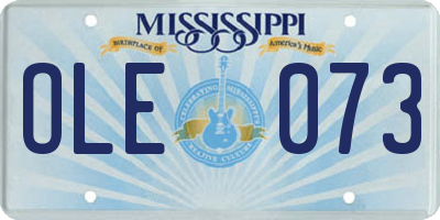 MS license plate OLE073