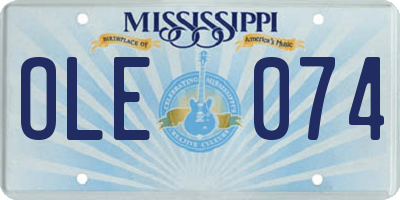 MS license plate OLE074