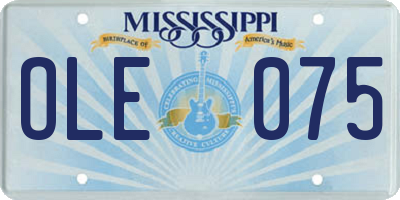 MS license plate OLE075