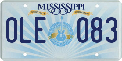 MS license plate OLE083