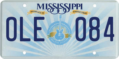 MS license plate OLE084