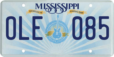 MS license plate OLE085
