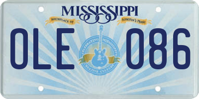 MS license plate OLE086