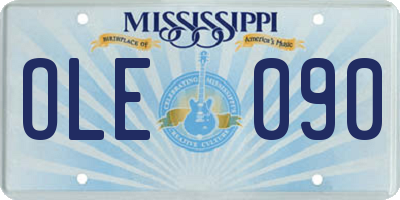 MS license plate OLE090