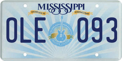 MS license plate OLE093