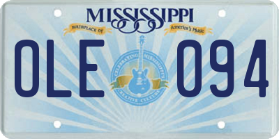 MS license plate OLE094
