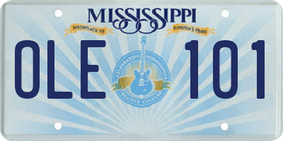 MS license plate OLE101
