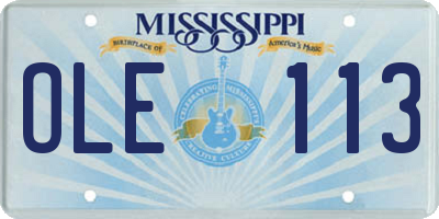 MS license plate OLE113