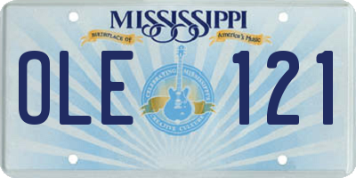 MS license plate OLE121