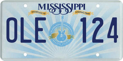 MS license plate OLE124