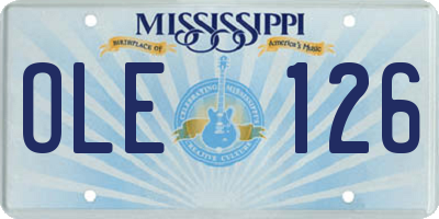MS license plate OLE126