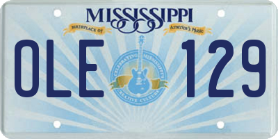MS license plate OLE129