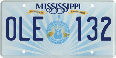 MS license plate OLE132