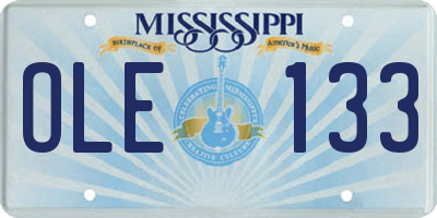 MS license plate OLE133
