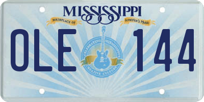 MS license plate OLE144