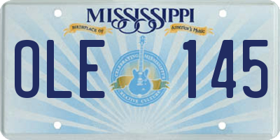 MS license plate OLE145