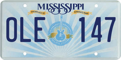 MS license plate OLE147