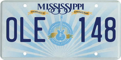 MS license plate OLE148