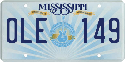 MS license plate OLE149
