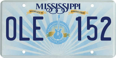 MS license plate OLE152