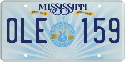 MS license plate OLE159