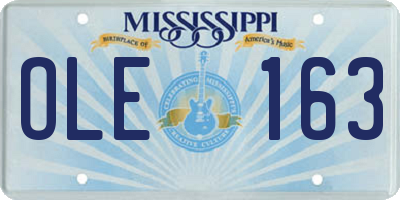 MS license plate OLE163